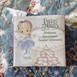 Precious Moments Christmas Remembered Ornaments - Pink and Blue